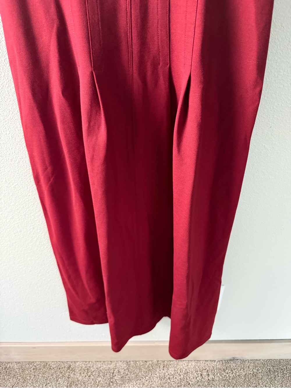 New J. Crew Nadia Ponte Sleeveless Dress Midi Bordeaux Berry Women’s Size Small - Picture 9 of 14